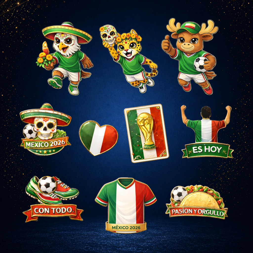 Soccer Pin Collection x5 - Mexico Edition