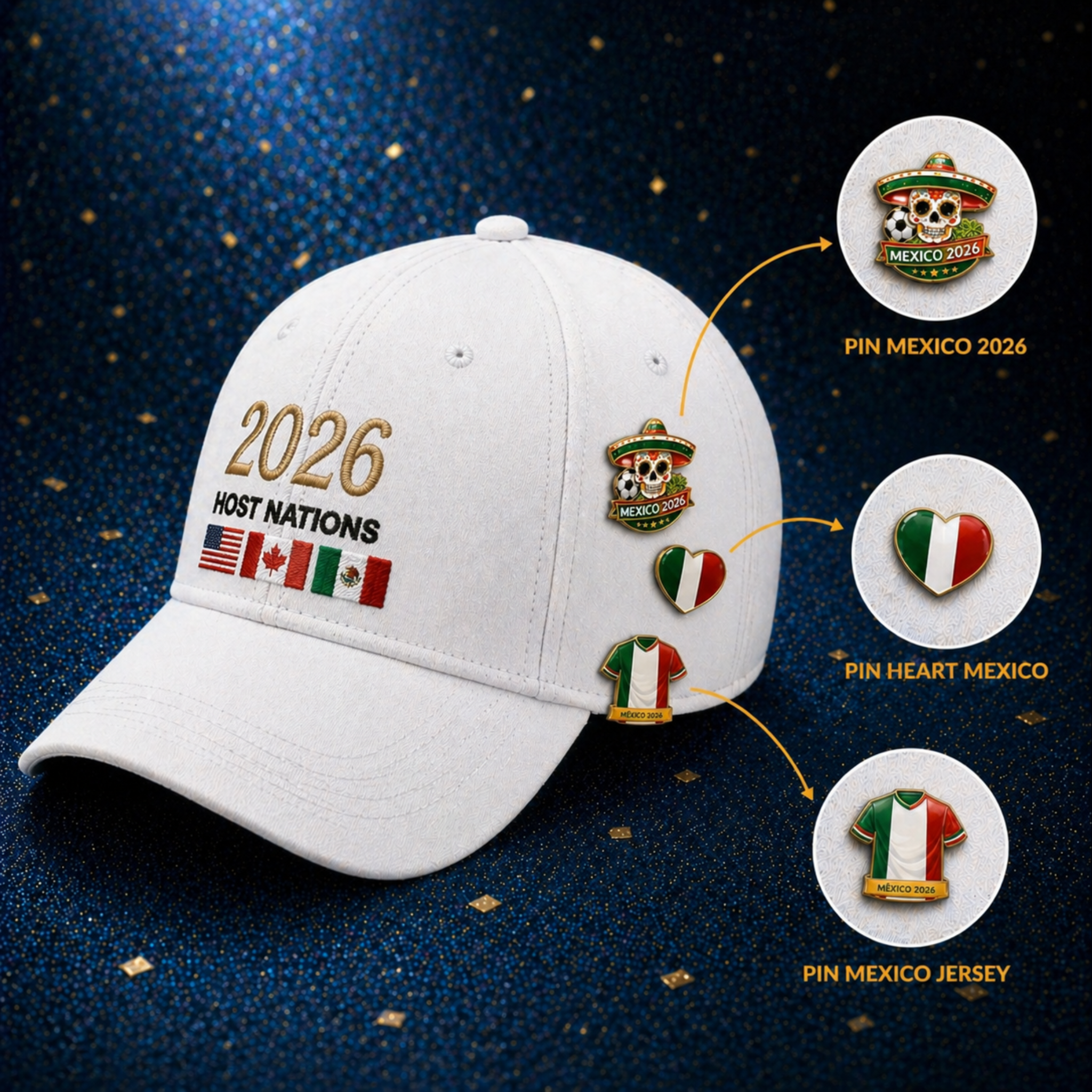 Soccer Pin Collection x5 - Mexico Edition