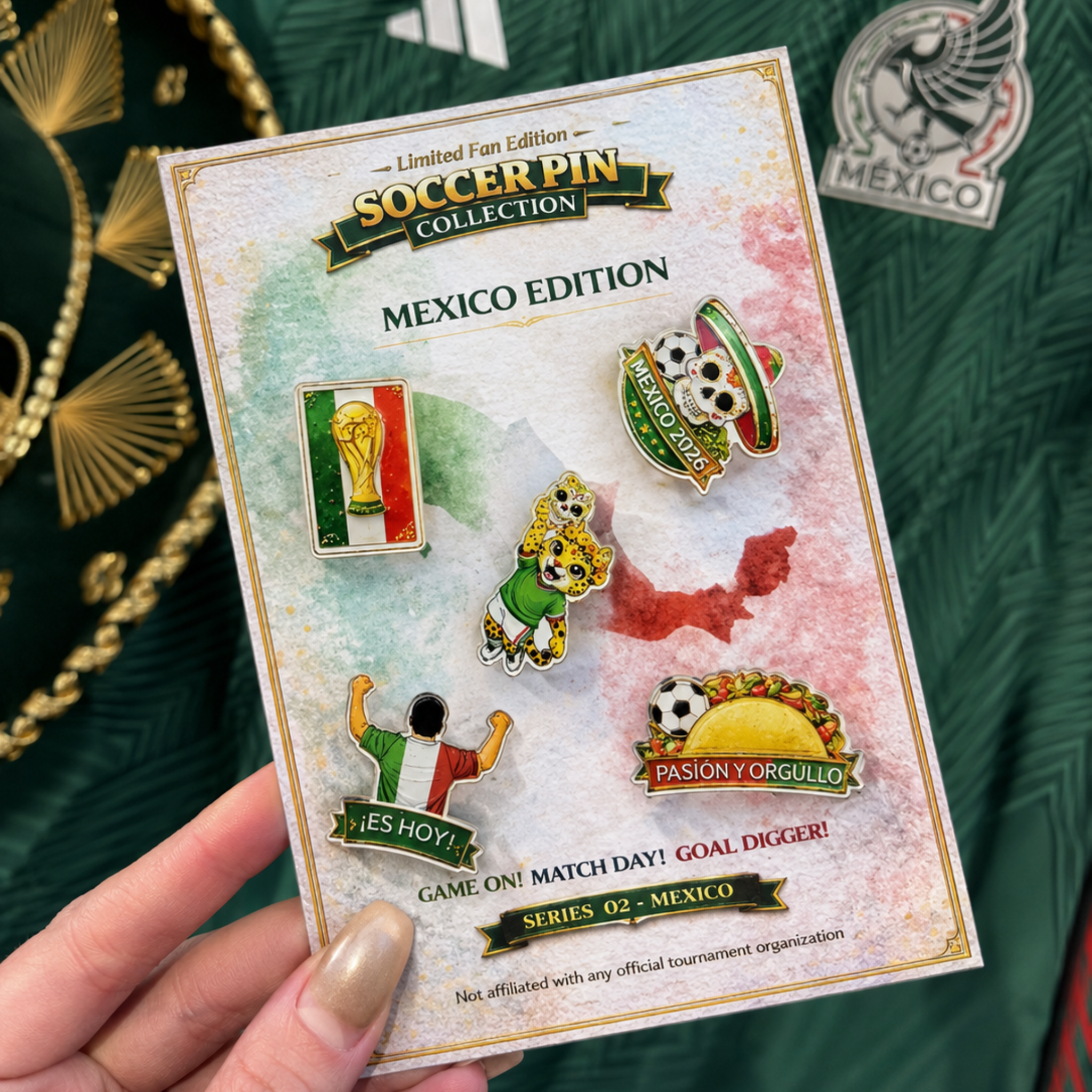 Soccer Pin Collection x5 - Mexico Edition