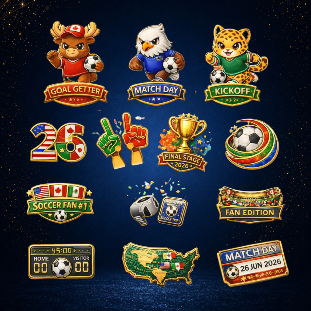 Soccer Pin Collection x5 - Host Nations 2026