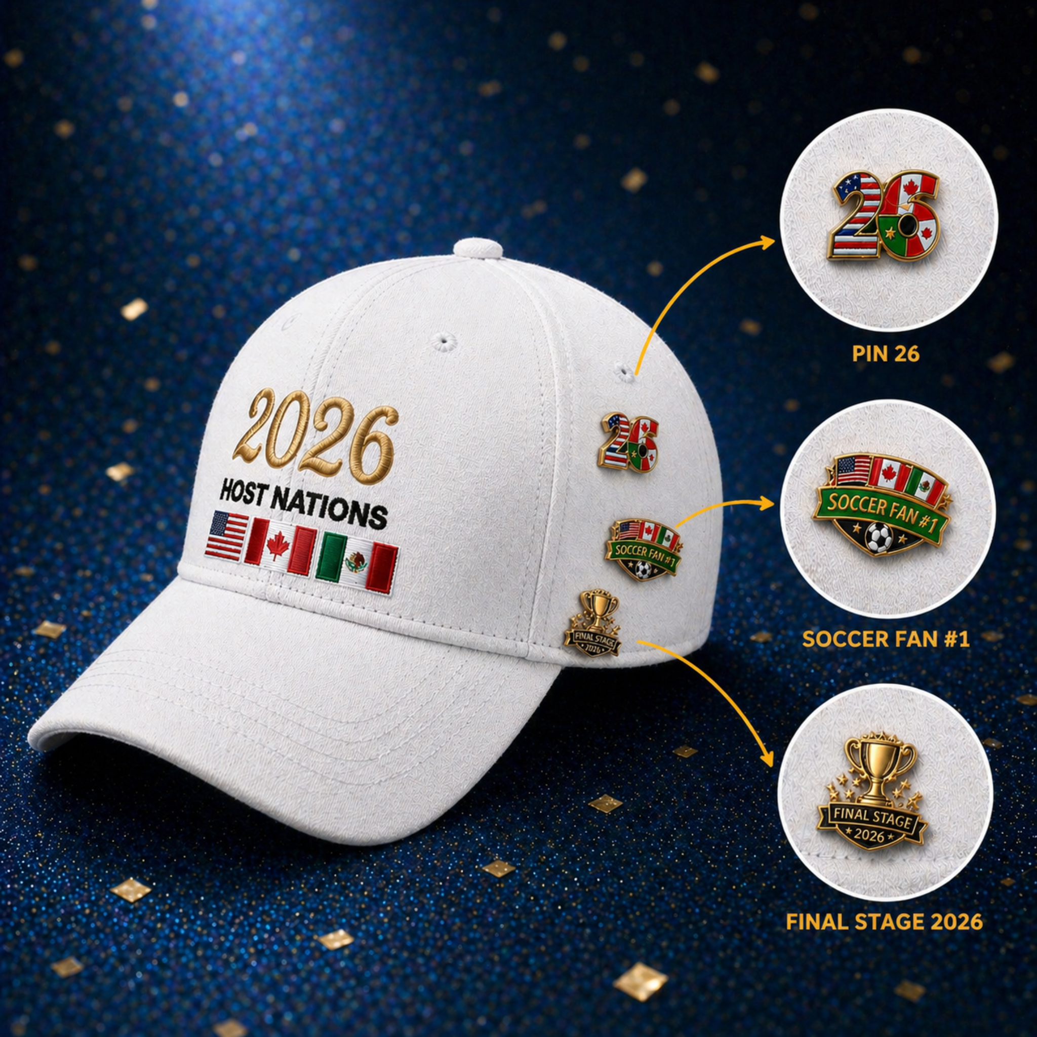 Soccer Pin Collection x5 - Host Nations 2026