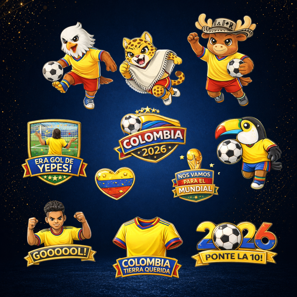 Soccer Pin Collection x5 - Colombia Edition